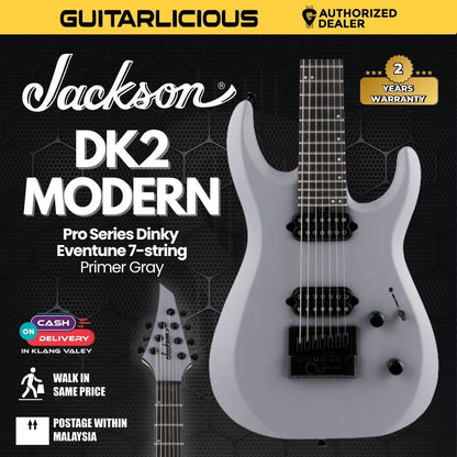 Jackson Pro Series Dinky DK2 Modern Eventune 7-string Electric Guitar, Ebony FB, Primer Gray