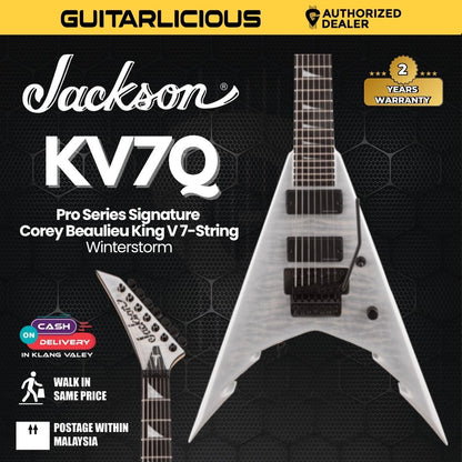 Jackson KV7Q Pro Series Signature Corey Beaulieu King V 7-String Electric Guitar, Winterstorm