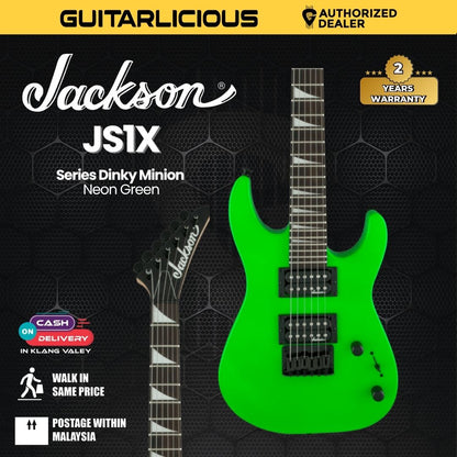 Jackson JS Series Dinky Minion JS1X Electric Guitar, Amaranth FB, Neon Green