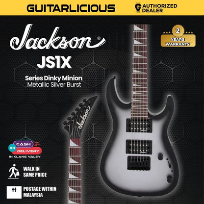 Jackson JS Series Dinky Minion JS1X Electric Guitar, Amaranth FB, Metallic Silver Burst