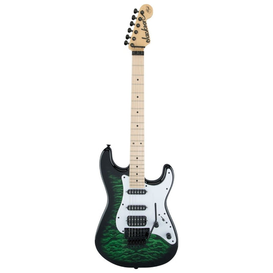 Jackson Adrian Smith SDXQ Electric Guitar, Maple FB, Transparent Green Burst