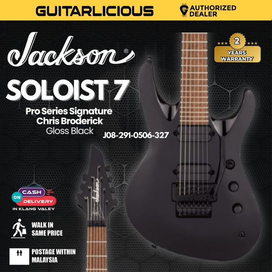 Jackson Pro Series Signature Chris Broderick Soloist 7 Electric Guitar, Laurel FB, Gloss Black