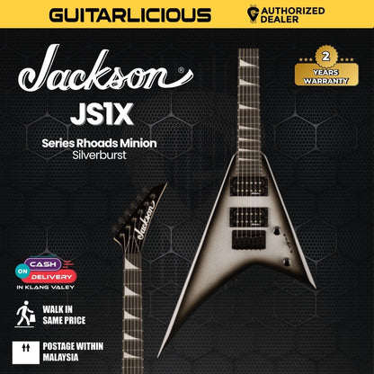 Jackson JS Series Rhoads Minion JS1X Electric Guitar, Amaranth FB, Silverburst