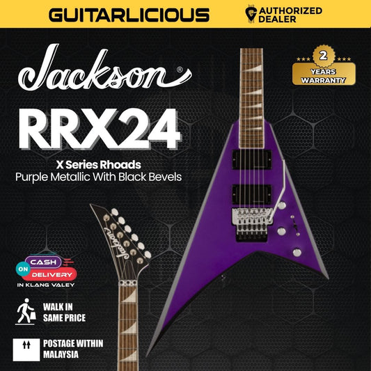 Jackson X Series Rhoads RRX24 Electric Guitar, Laurel FB, Purple Metallic with Black Bevels