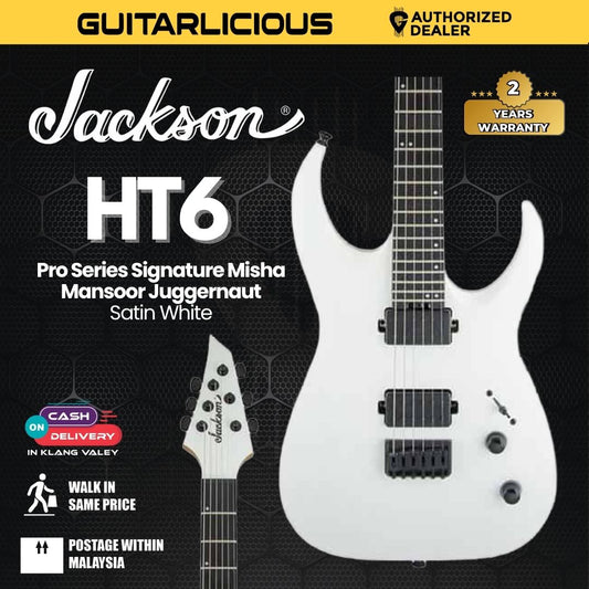 Jackson Pro Series Signature Misha Mansoor Juggernaut HT6 Electric Guitar, Ebony FB, Satin White