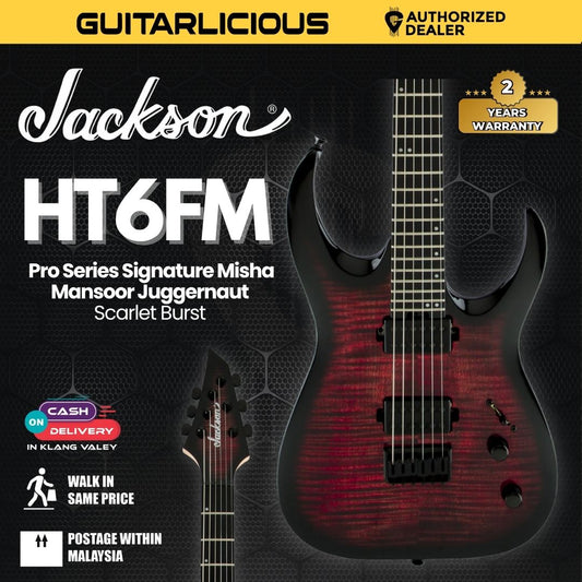 Jackson Pro Series Misha Mansoor Juggernaut HT6FM Electric Guitar, Ebony FB, Scarlet Burst