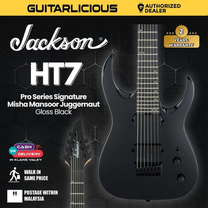 Jackson Pro Series Misha Mansoor Juggernaut HT7 Electric Guitar, Ebony FB, Gloss Black
