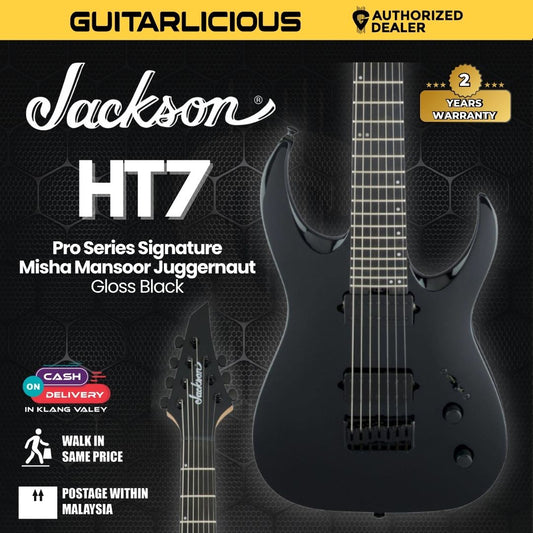 Jackson Pro Series Misha Mansoor Juggernaut HT7 Electric Guitar, Ebony FB, Gloss Black