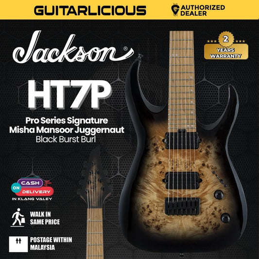 Jackson Pro Series Misha Mansoor Juggernaut HT7P Electric Guitar, Caramelized Maple FB, Black Burst
