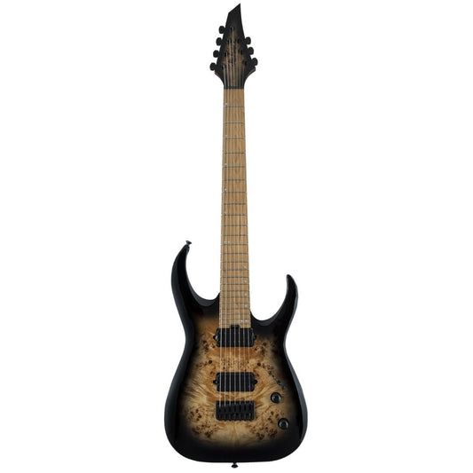 Jackson Pro Series Misha Mansoor Juggernaut HT7P Electric Guitar, Caramelized Maple FB, Black Burst