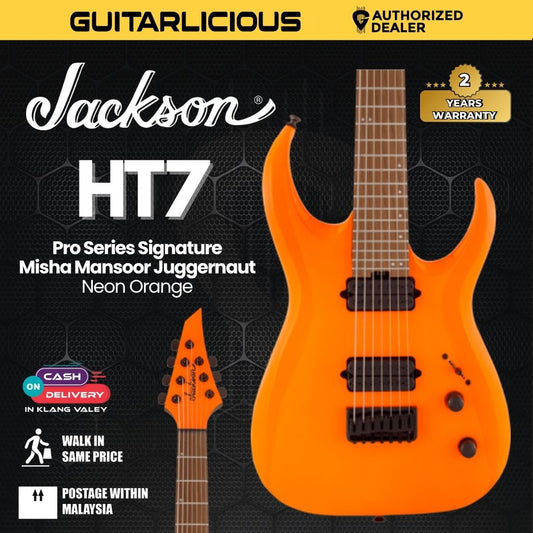 Jackson Pro Series Signature Misha Mansoor Juggernaut HT7 Electric Guitar, Neon Orange