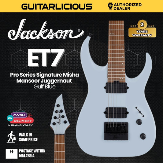 Jackson Pro Series Signature Misha Mansoor Juggernaut ET7 Electric, Caramelized Maple FB, Gulf Blue