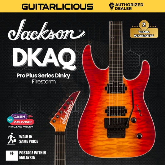 Jackson Pro Plus Series Dinky DKAQ Electric Guitar, Ebony FB, Firestorm