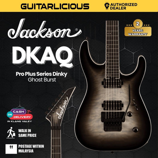 Jackson Pro Plus Series Dinky DKAQ Electric Guitar, Ebony FB, Ghost Burst