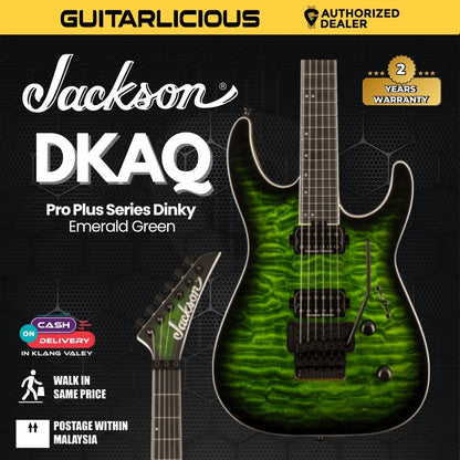 Jackson Pro Plus Series Dinky DKAQ Electric Guitar, Ebony FB, Emerald Green