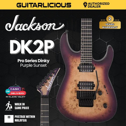 Jackson Pro Series Dinky DK2P Electric Guitar, Ebony FB, Purple Sunset