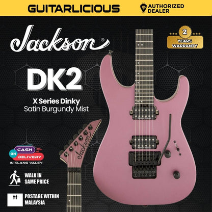 Jackson Pro Series Dinky DK2 Electric Guitar, Ebony FB, Satin Burgundy Mist