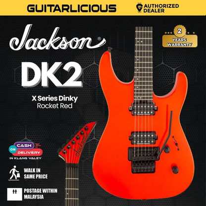 Jackson Pro Series Dinky DK2 Electric Guitar, Ebony FB, Rocket Red