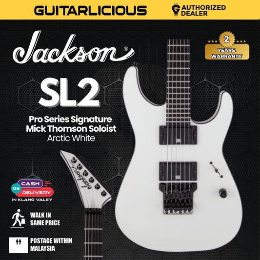 Jackson Pro Series Mick Thomson Soloist SL2 Electric Guitar, Ebony FB, Arctic White