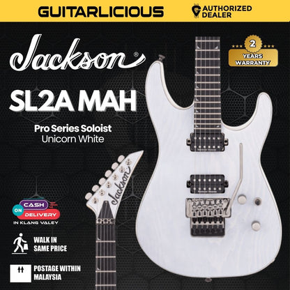 Jackson Pro Soloist SL2A MAH Electric Guitar, Ebony FB, Unicorn White