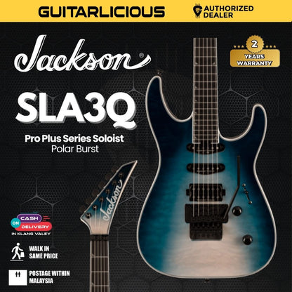 Jackson Pro Plus Series Soloist SLA3Q Electric Guitar, Ebony FB, Polar Burst