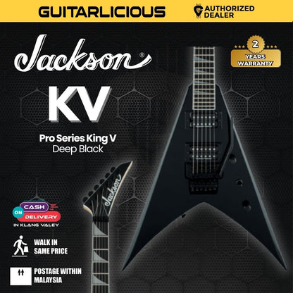 Jackson Pro Series King V KV Electric Guitar, Ebony FB, Deep Black