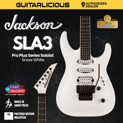 Jackson Pro Plus Series Soloist SLA3 Electric Guitar, Ebony FB, Snow White