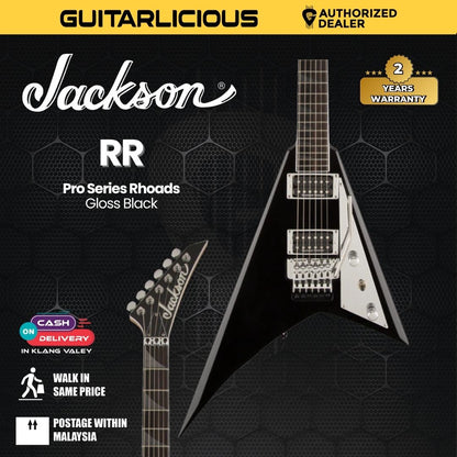 Jackson Pro Series Rhoads RR Electric Guitar, Ebony FB, Gloss Black