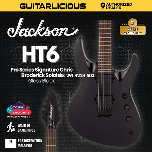Jackson Pro Series Signature Chris Broderick Soloist HT6 Electric Guitar, Laurel FB, Gloss Black