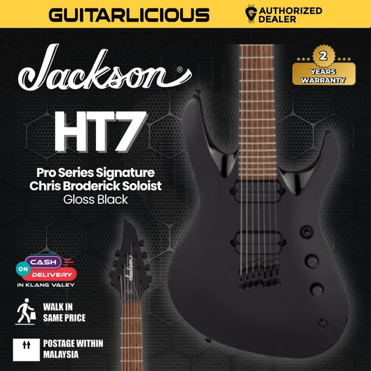 Jackson Pro Series Signature Chris Broderick Soloist HT7 Electric Guitar, Laurel FB, Gloss Black