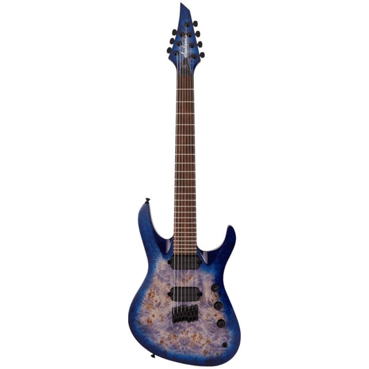 Jackson Pro Series Signature Chris Broderick Soloist HT7P Elec Gtrs, Laurel FB, Transparent Blue