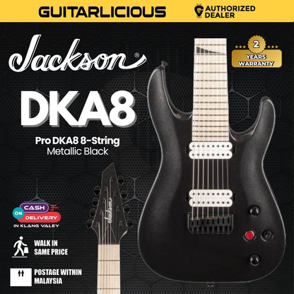 Jackson Pro DKA8 8-String Electric Guitar, Metallic Black