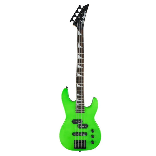 Jackson JS Series Concert Bass Minion JS1X Short Scale Bass Guitar, Amaranth FB, Neon Green