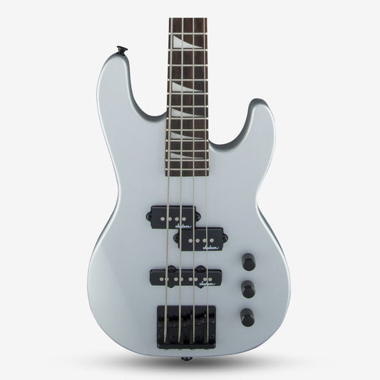 Jackson JS Series JS1X Concert Mini Short Scale Bass Minion Guitar, Amaranth FB , Satin Silver ( JS1 / JS-1X / JS / Mini Bass )