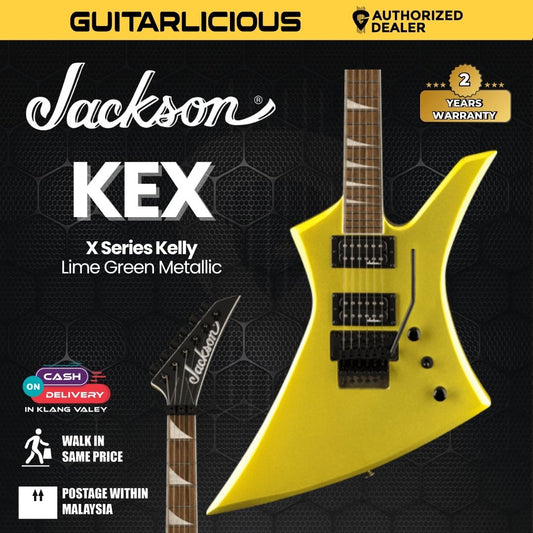 Jackson X Series Kelly KEX Electric Guitar, Laurel FB, Lime Green Metallic