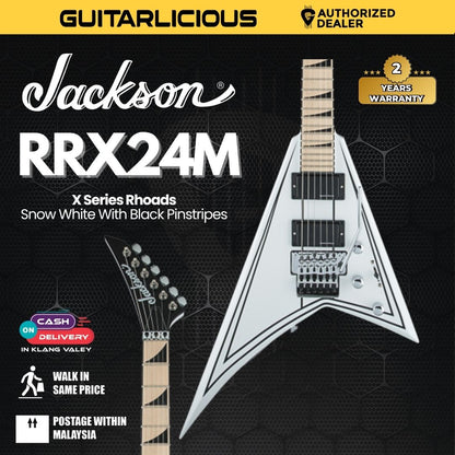 Jackson X Series Rhoads RRX24M Electric Guitar, Maple FB, Snow White w/Black Pinstripes