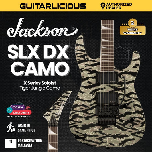 Jackson X Series Soloist SLX DX Camo Electric Guitar, Laurel FB, Tiger Jungle Camo