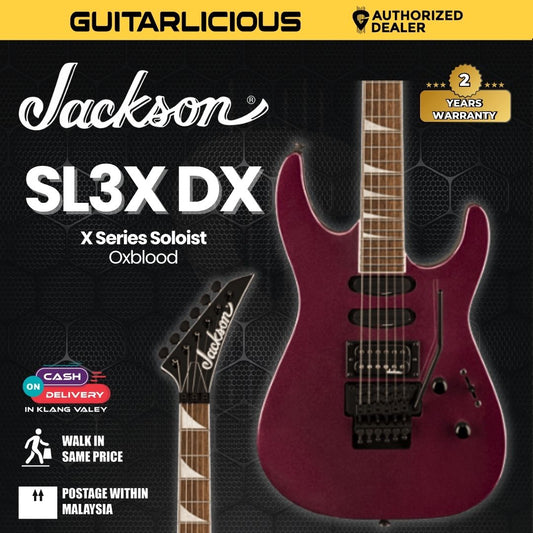 Jackson X Series Soloist SL3X DX Electric Guitar, Laurel FB, Oxblood