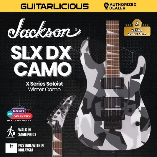 Jackson X Series Soloist SLX DX Camo Electric Guitar, Laurel FB, Winter Camo