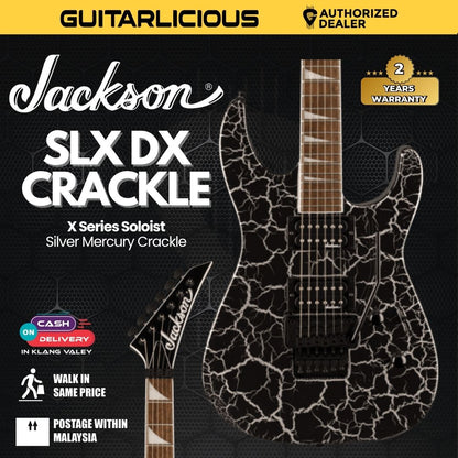 Jackson X Series Soloist SLX DX Electric Guitar, Laurel FB, Silver Mercury Crackle