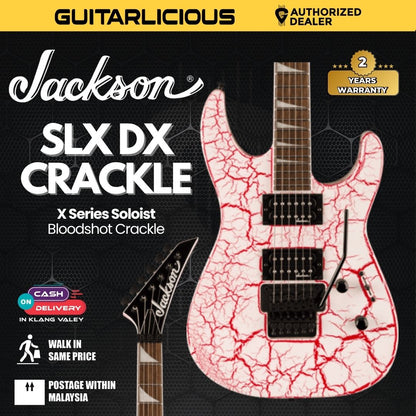Jackson X Series Soloist SLX DX Electric Guitar, Laurel FB, Bloodshot Crackle