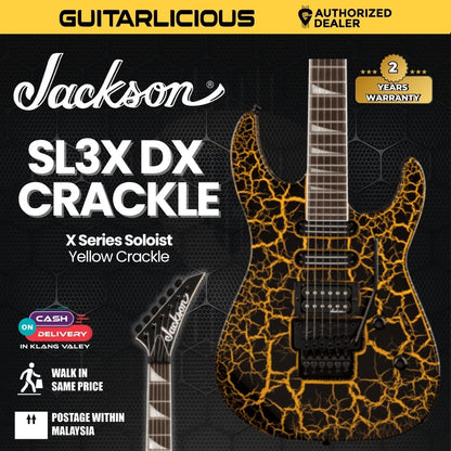 Jackson X Soloist SL3X DX Electric Guitar, Yellow Crackle
