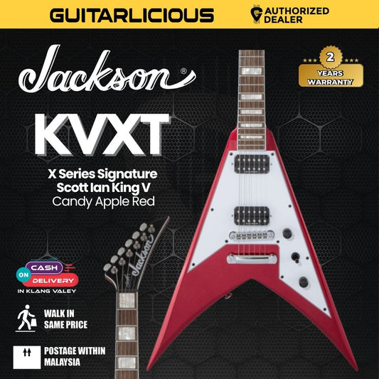 Jackson X Series Signature Scott Ian King V KVXT Electric Guitar, Laurel FB, Candy Apple Red