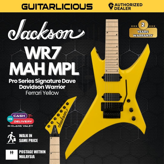 Jackson Pro Series Signature Dave Davidson Warrior WR7 Mah MPL Electric Guitar, Ebony FB, Ferrari Yellow