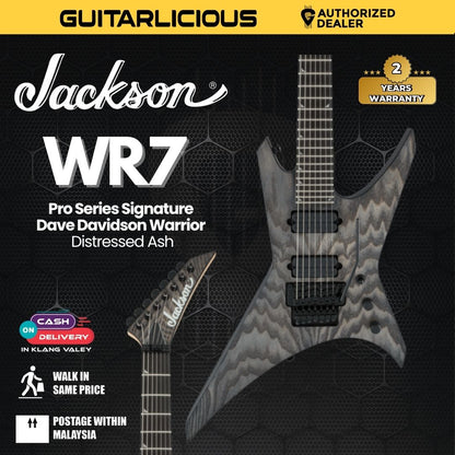 Jackson Pro Series WR7 Dave Davidson Signature Warrior Electric Guitar, Ebony FB, Distressed Ash