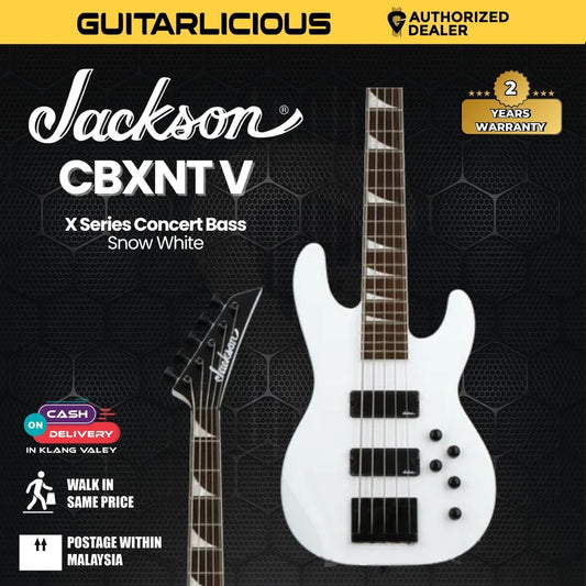 Jackson X Series Concert Bass CBXNT V Guitar, Snow White