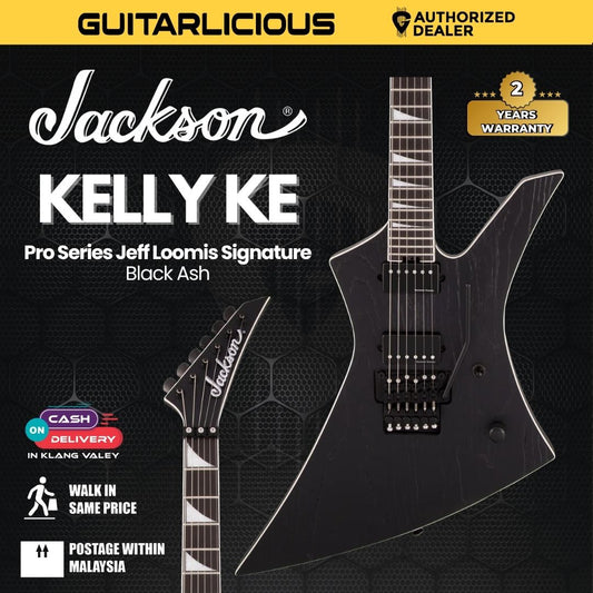 Jackson Pro Series Jeff Loomis Signature Kelly KE Electric Guitar, Black Ash