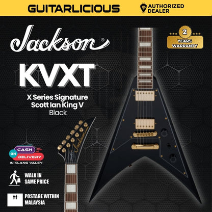Jackson Signature Scott Ian King V KVXT Electric Guitar, RW FB, Gloss Black