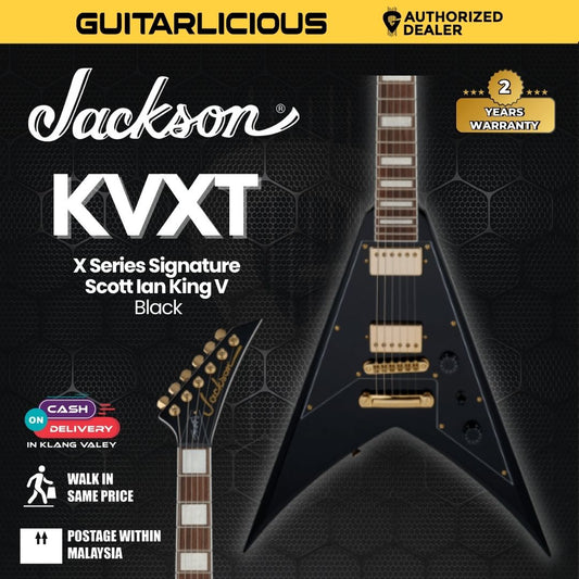 Jackson Signature Scott Ian King V KVXT Electric Guitar, RW FB, Gloss Black