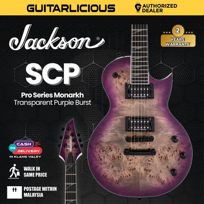 Jackson Pro Series Monarkh SCP Electric Guitar, Ebony FB, Transparent Purple Burst